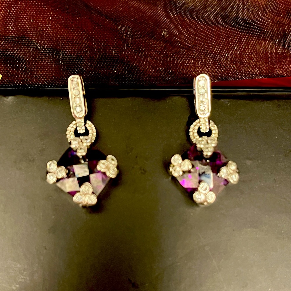 Sterling silver amethyst earrings with fabulous details